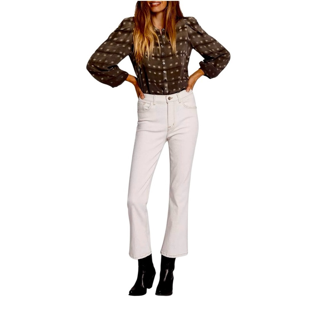 Current/Elliott Jeans Women’s Size 31 Off-White Denim Bootcut‎ High Waisted